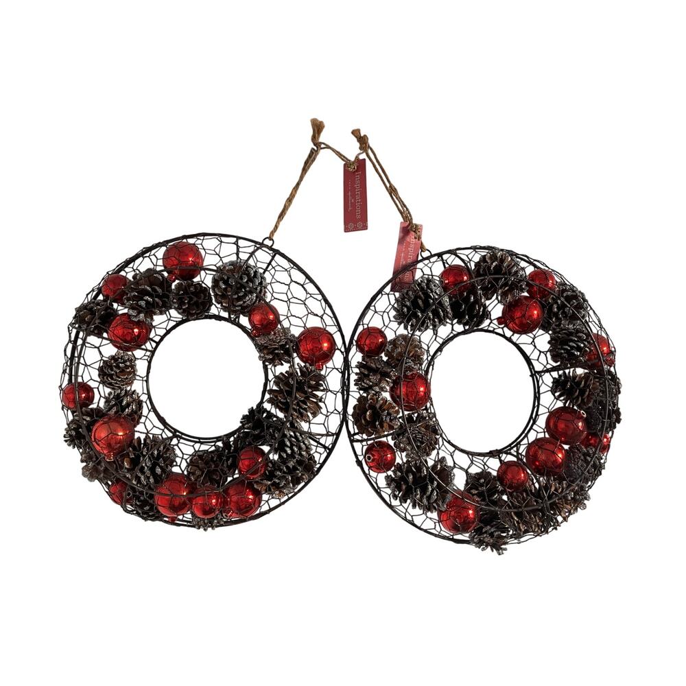 Hallmark Inspiration Metal Wreath Set 12” Interchangeable Holiday Decor Set of 2